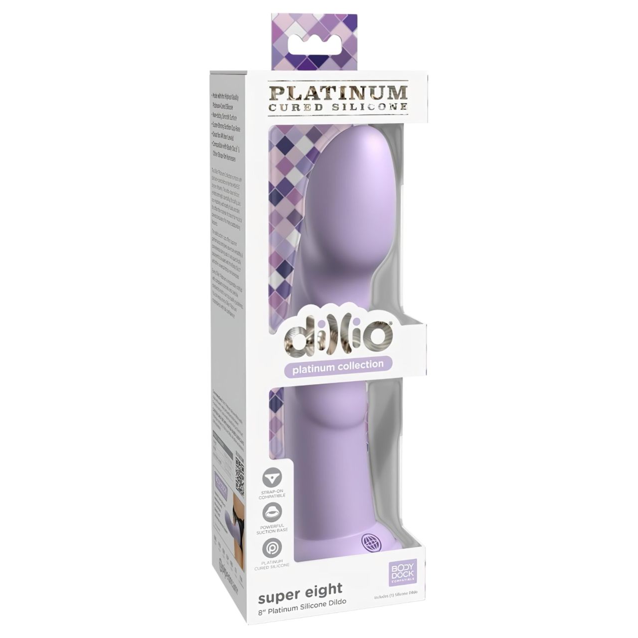 Dillio Super Eight - tapadókorong szilikon dildó (21cm) - lila Dillio Super Eight - tapadókorong szilikon dildó (21cm) - lila