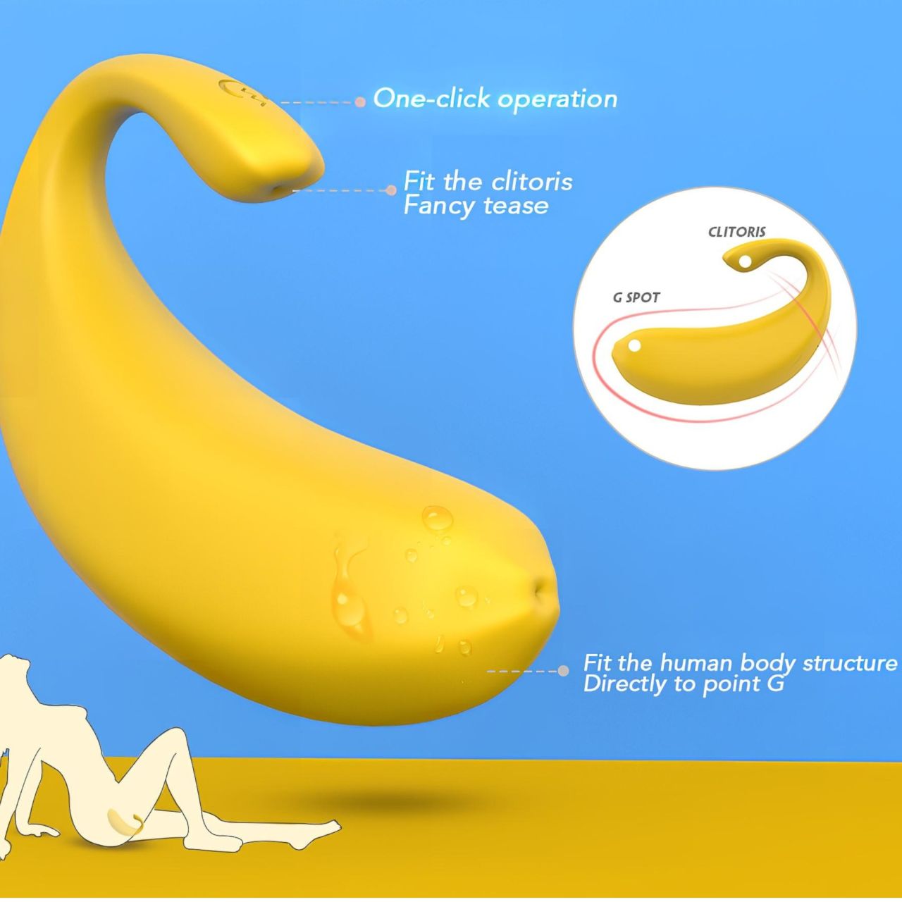 Sex HD - okos, banán formájú vibrációs tojás (sárga) Sex HD - okos, banán formájú vibrációs tojás (sárga)