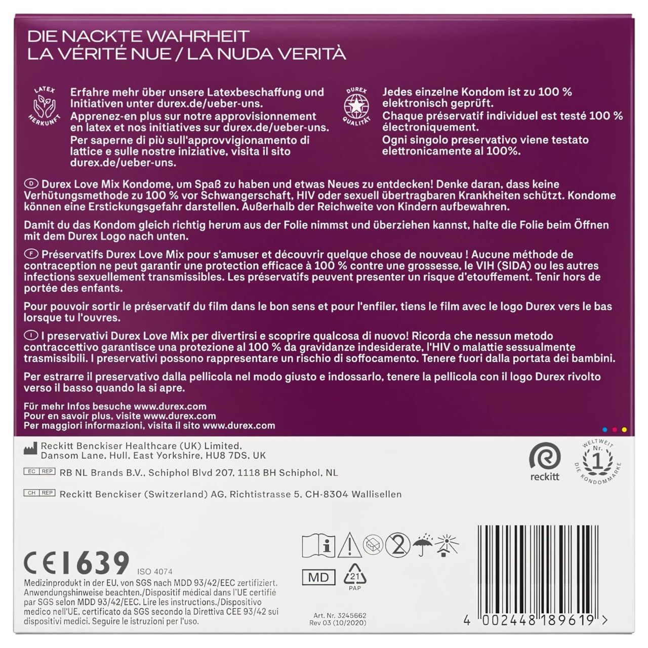 Durex Love Mix - óvszer csomag (40db) Durex Love Mix - óvszer csomag (40db)