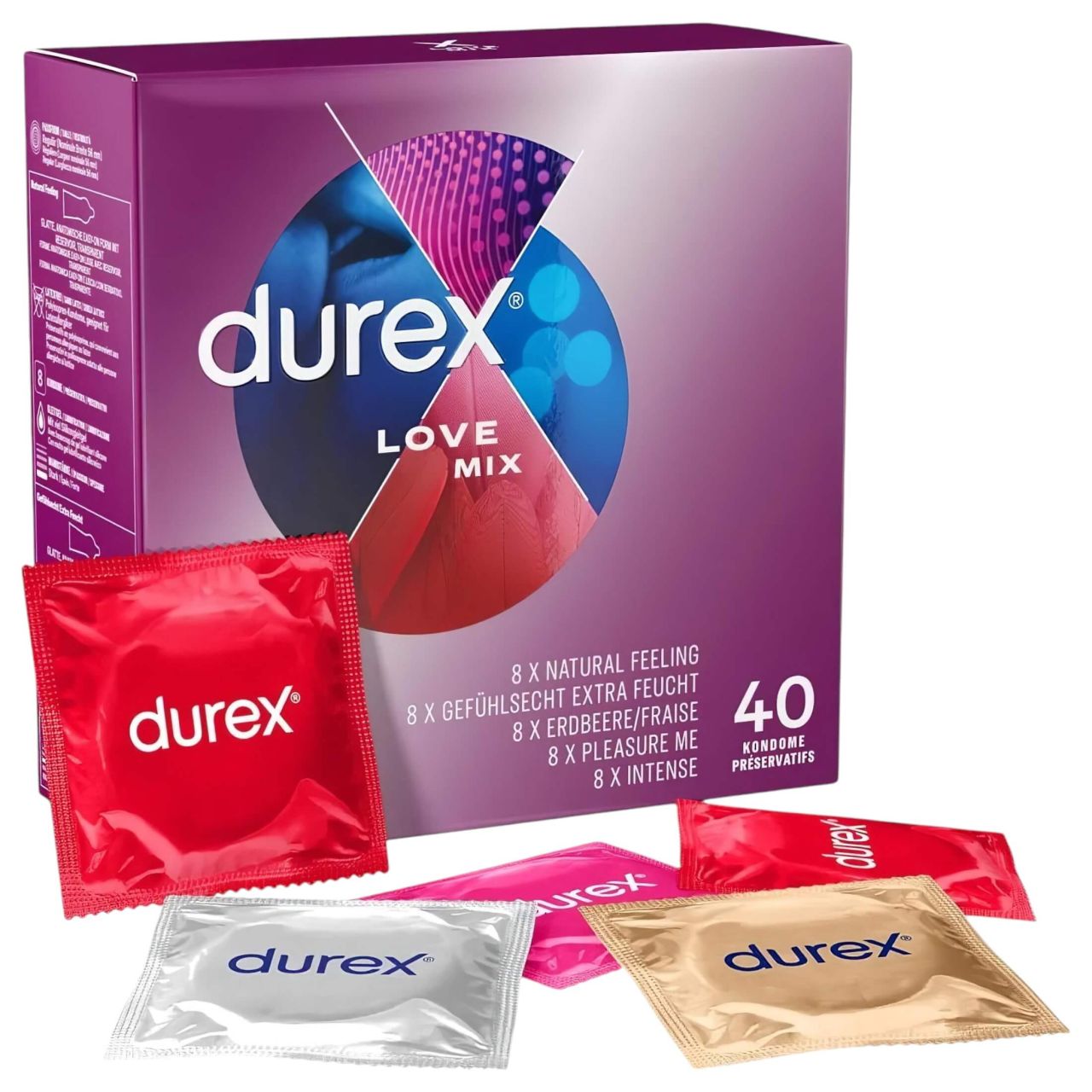 Durex Love Mix - óvszer csomag (40db) Durex Love Mix - óvszer csomag (40db)