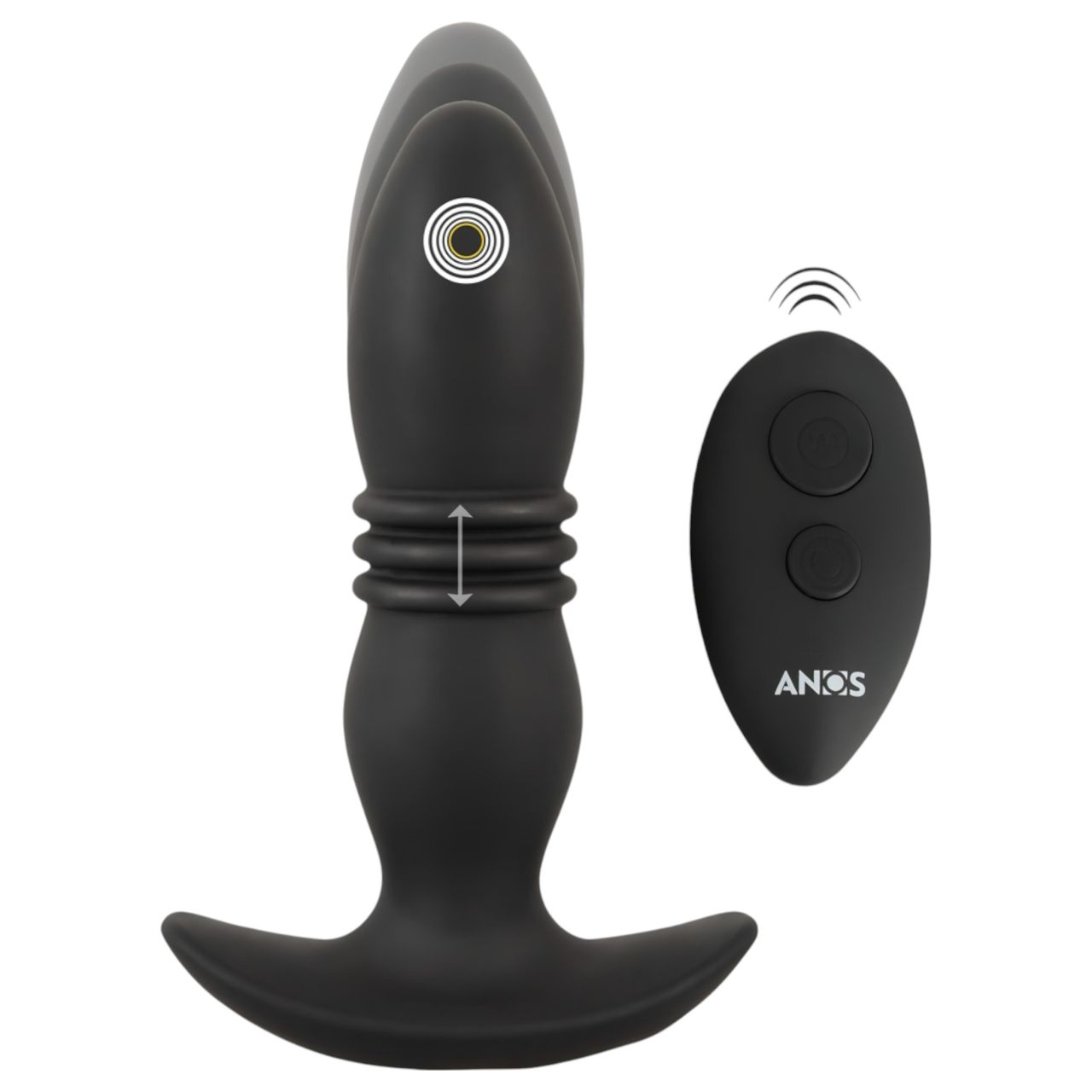 ANOS - rádiós lökő anál vibrátor (fekete) ANOS - rádiós lökő anál vibrátor (fekete)