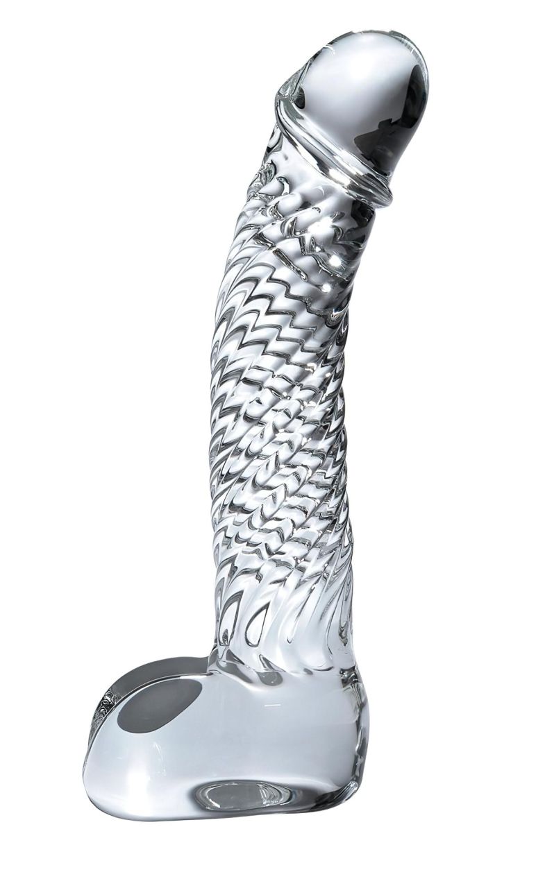 Icicles No. 61 - herés, péniszes üveg dildó (átlátszó) Icicles No. 61 - herés, péniszes üveg dildó (átlátszó)