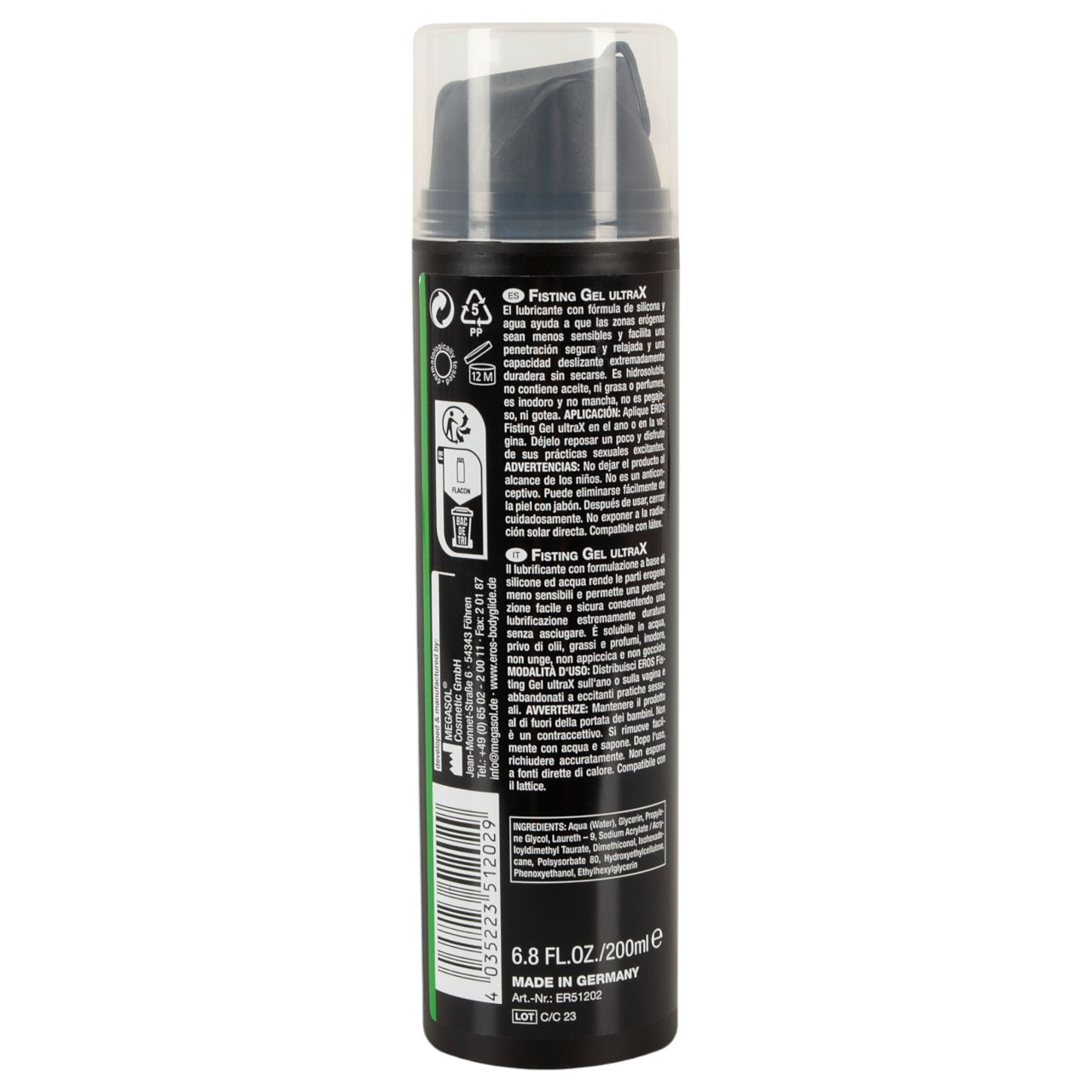 EROS Fisting - (öklöző) síkosító gél (200ml) EROS Fisting - (öklöző) síkosító gél (200ml)