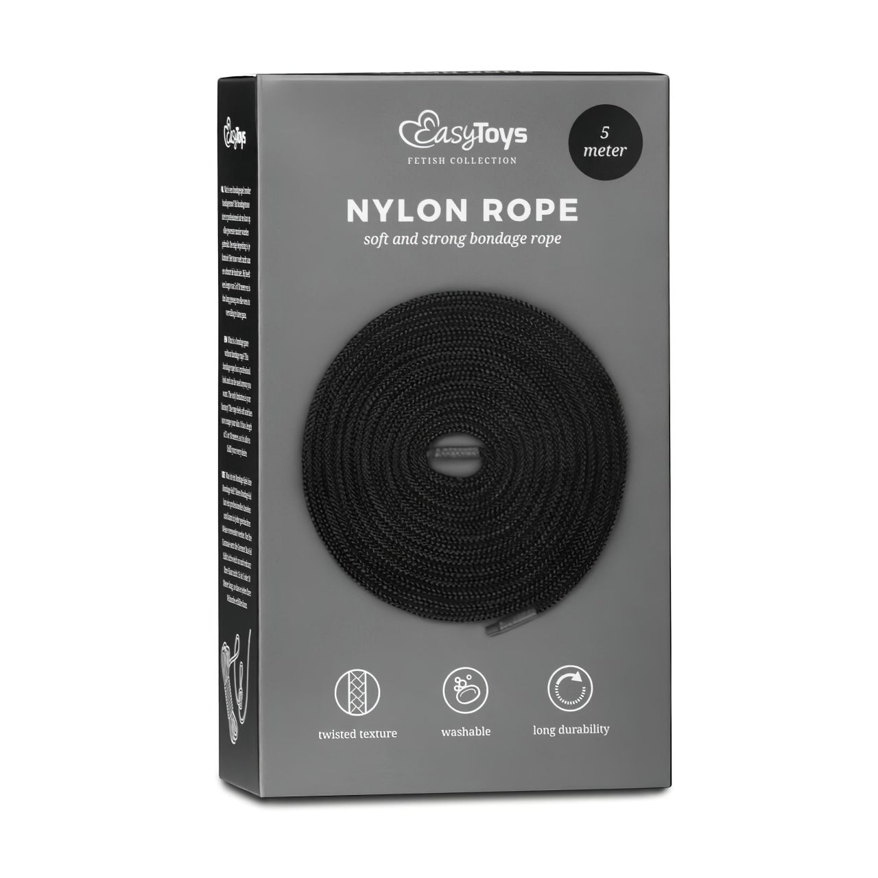 Easytoys Rope - bondage kötél (5m) - fekete Easytoys Rope - bondage kötél (5m) - fekete