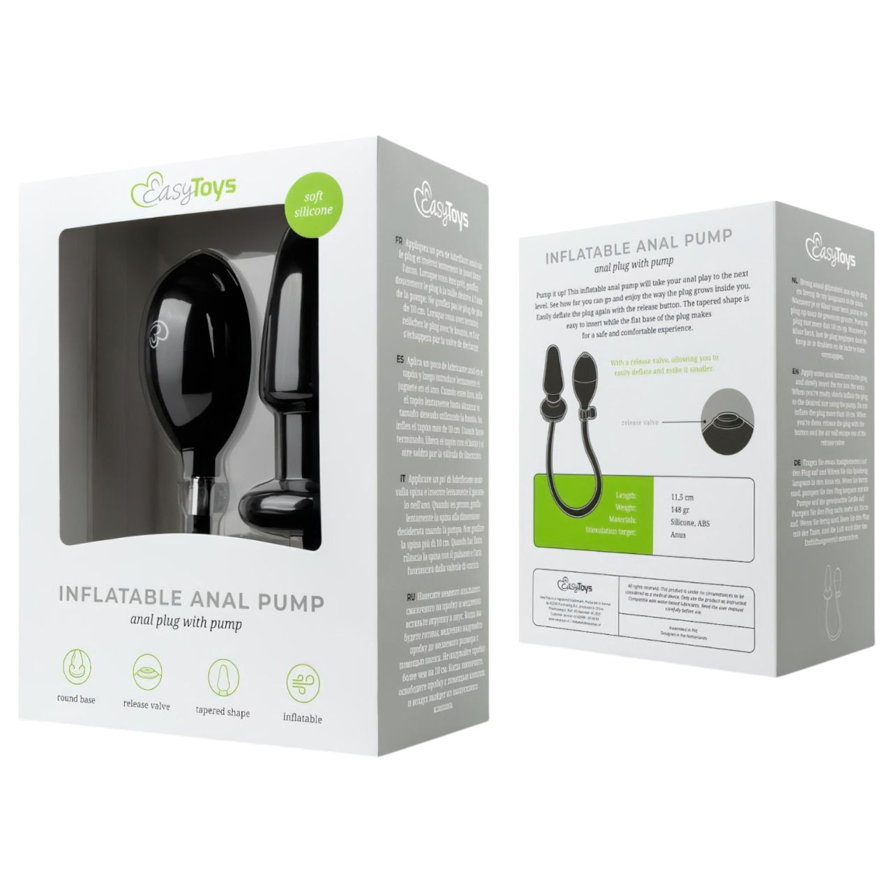 EasyToys - pumpálható anál plug (fekete) EasyToys - pumpálható anál plug (fekete)