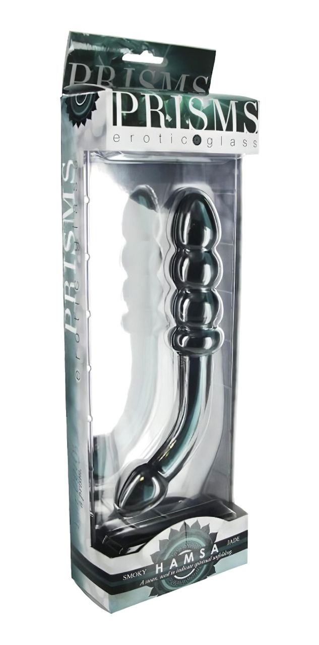 Prisms Hamsa - kétvégű, G-pont üveg dildó (zöld) Prisms Hamsa - kétvégű, G-pont üveg dildó (zöld)