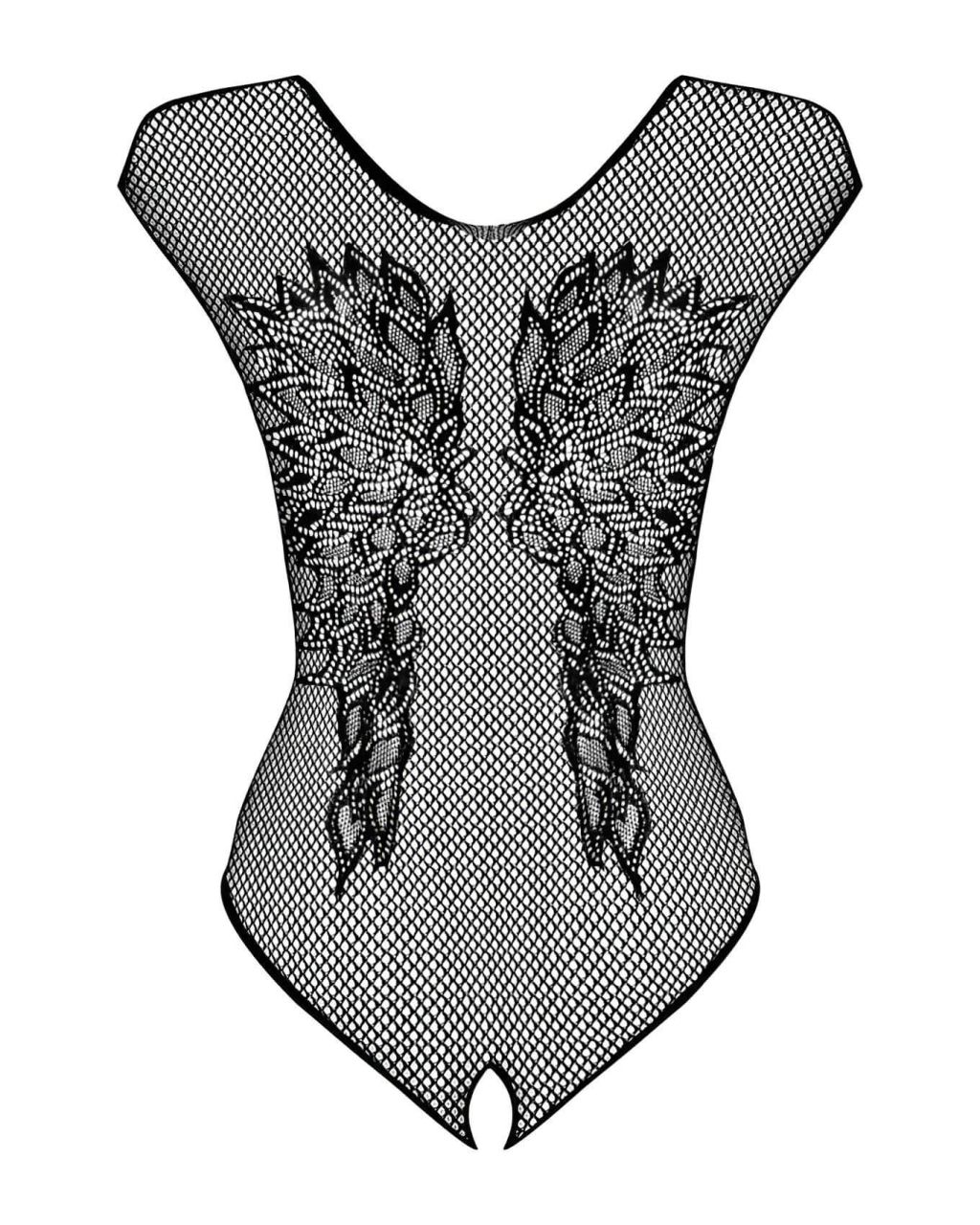 Obsessive B112 - angyal szárnyas, necc nyitott body (fekete) Obsessive B112 - angyal szárnyas, necc nyitott body (fekete)