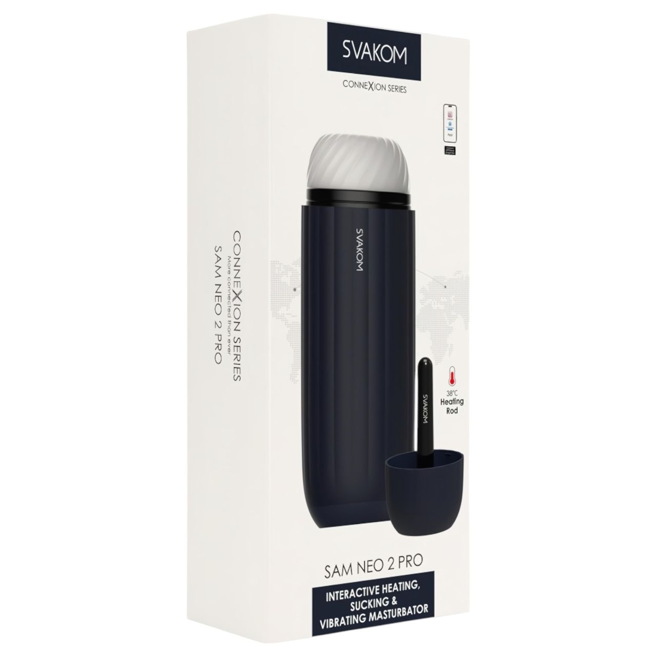Svakom Sam Neo 2 Pro - okos maszturbátor (fekete-fehér) Svakom Sam Neo 2 Pro - okos maszturbátor (fekete-fehér)