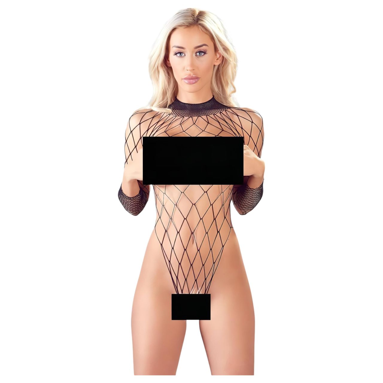 NO:XQSE - hosszúujjú, hálós necc body - fekete (S-L) NO:XQSE - hosszúujjú, hálós necc body - fekete (S-L)