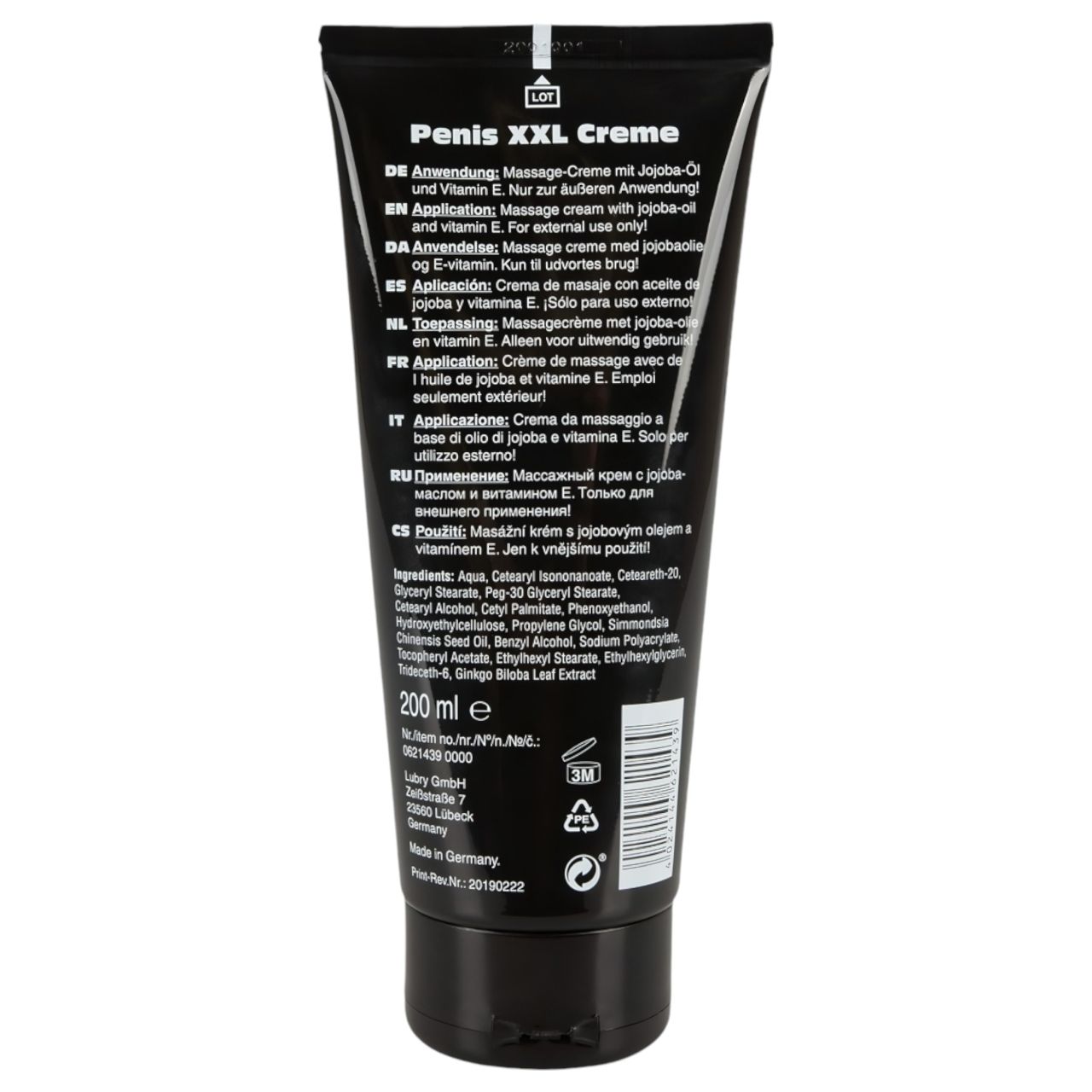 Pénisz XXL - intim krém férfiaknak (200ml) Pénisz XXL - intim krém férfiaknak (200ml)