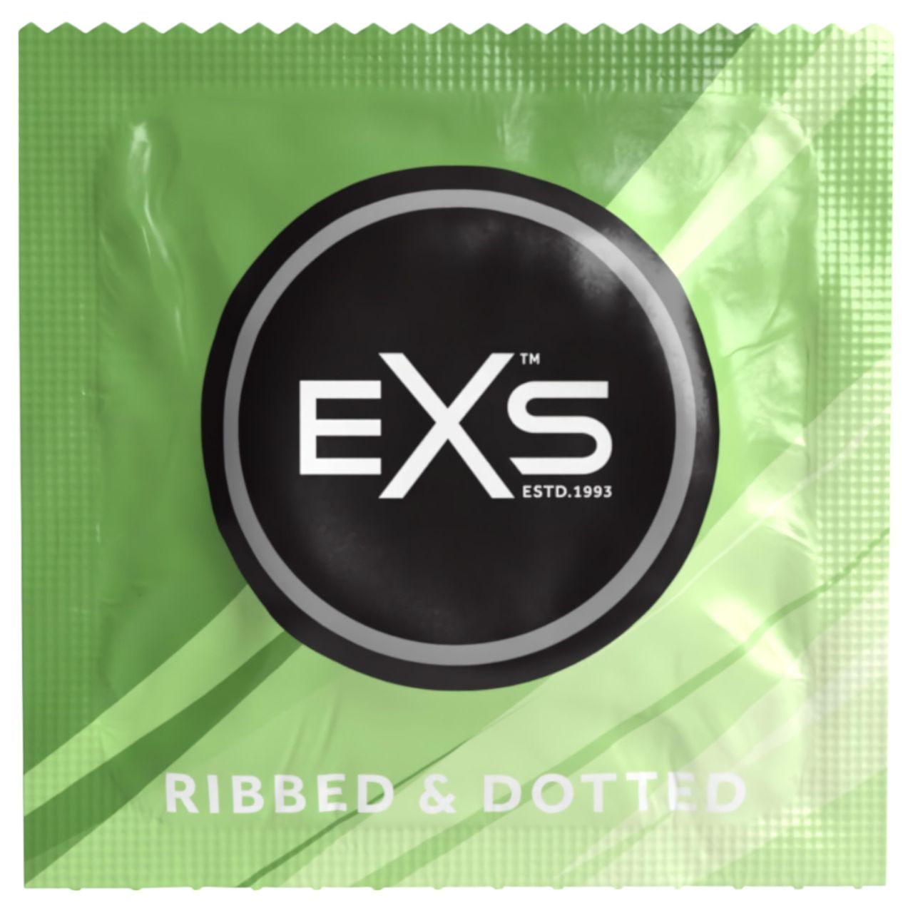 EXS Ribbed, Dotted and Flared - pontozott óvszer (12db) EXS Ribbed, Dotted and Flared - pontozott óvszer (12db)