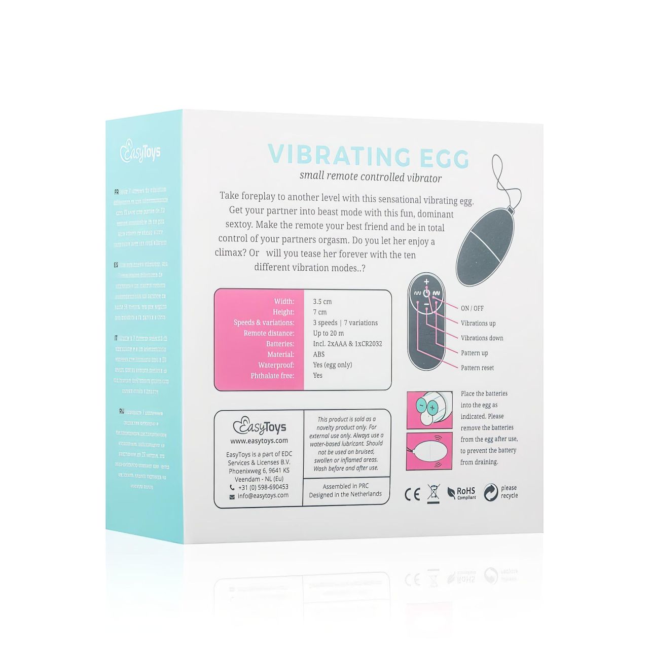 Easytoys - 7 ritmusú rádiós vibrációs tojás (pink) Easytoys - 7 ritmusú rádiós vibrációs tojás (pink)