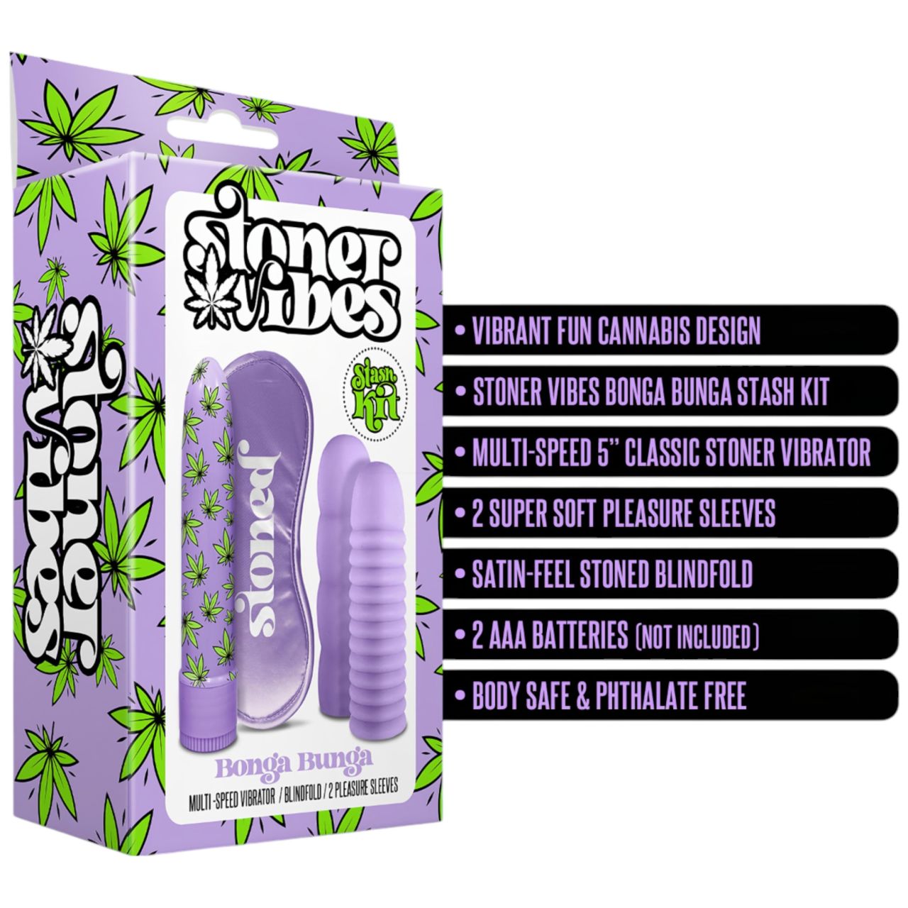Stoner Bonga Bunga - rúd vibrátor szett (4 részes) - lila Stoner Bonga Bunga - rúd vibrátor szett (4 részes) - lila