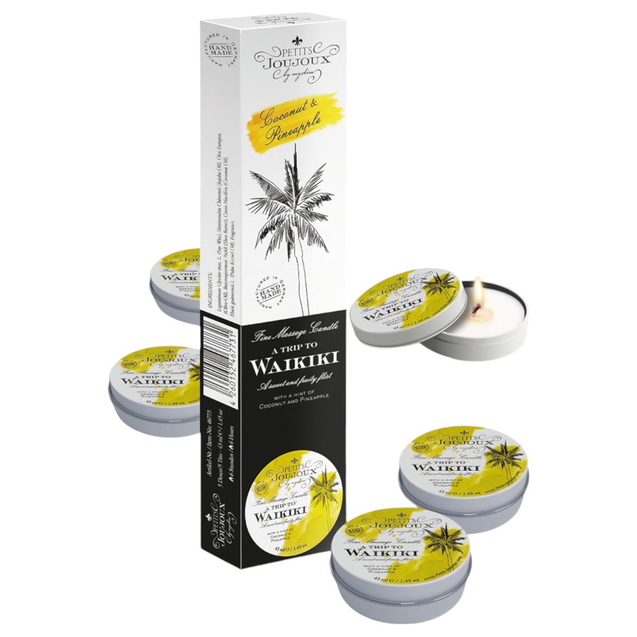 Petits Joujoux Waikiki masszázsgyertya - kókusz-ananász (5x43ml) Petits Joujoux Waikiki masszázsgyertya - kókusz-ananász (5x43ml)