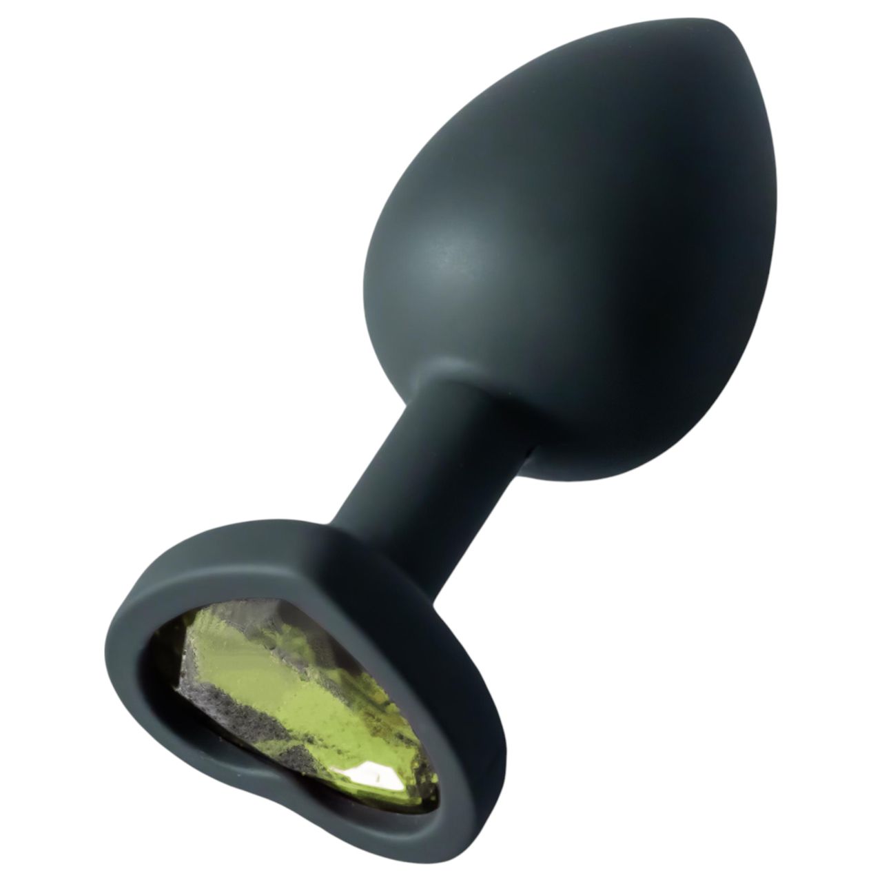 Sunfo - szilikon anál plug szív alakú zöld kővel (fekete) Sunfo - szilikon anál plug szív alakú zöld kővel (fekete)