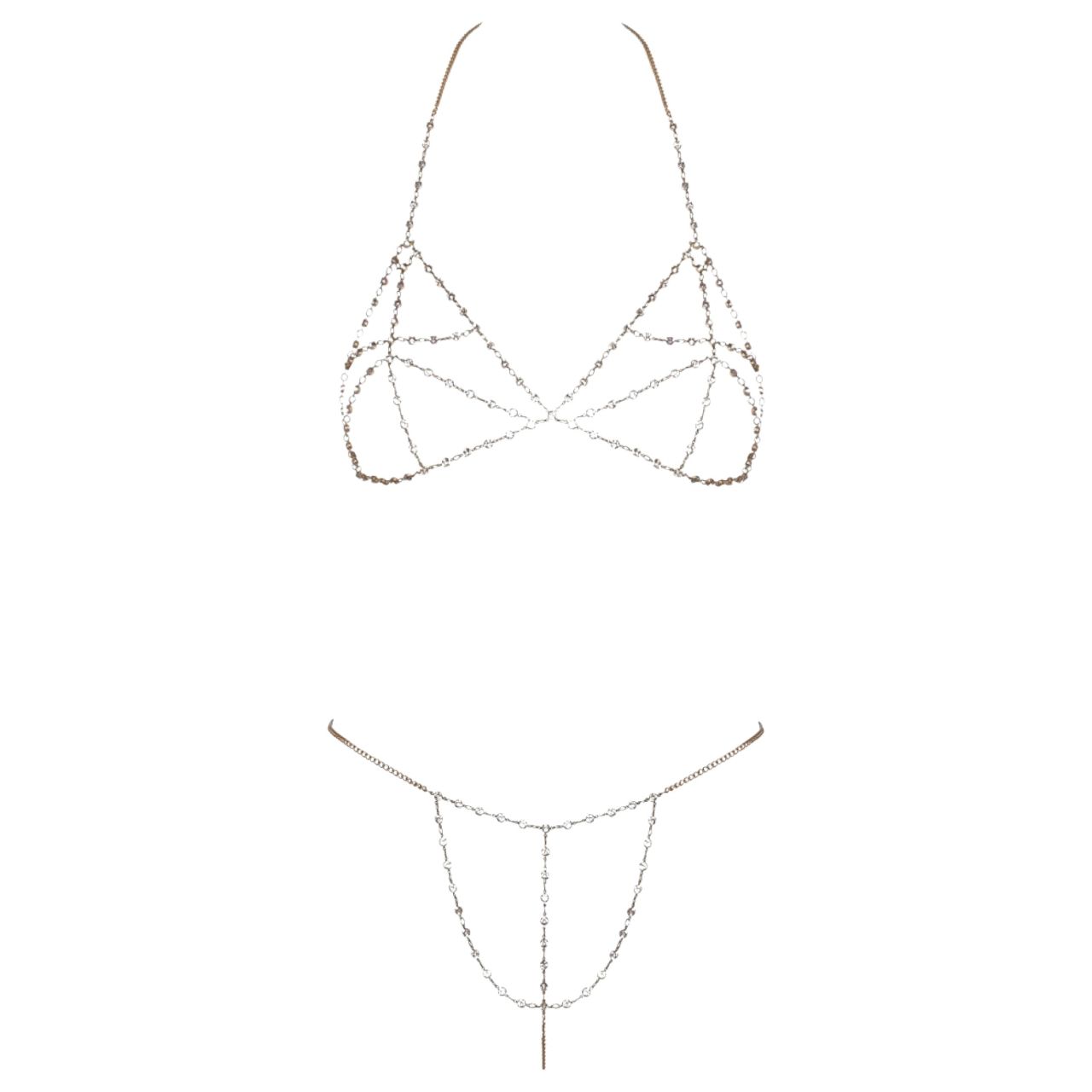 Cottelli - Strasszos láncbikini (ezüst) Cottelli - Strasszos láncbikini (ezüst)