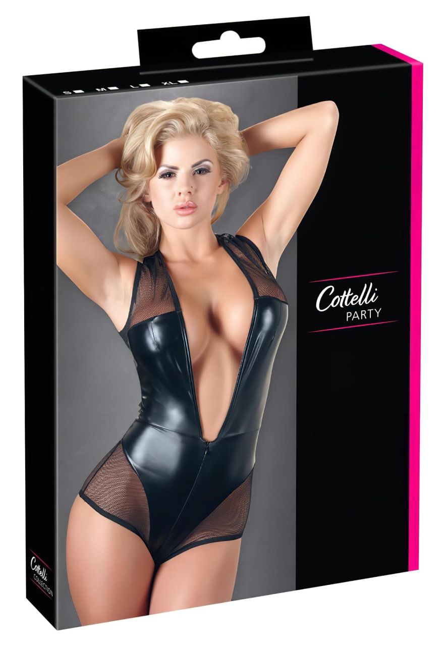 Cottelli - fénylő necc body (fekete) Cottelli - fénylő necc body (fekete)