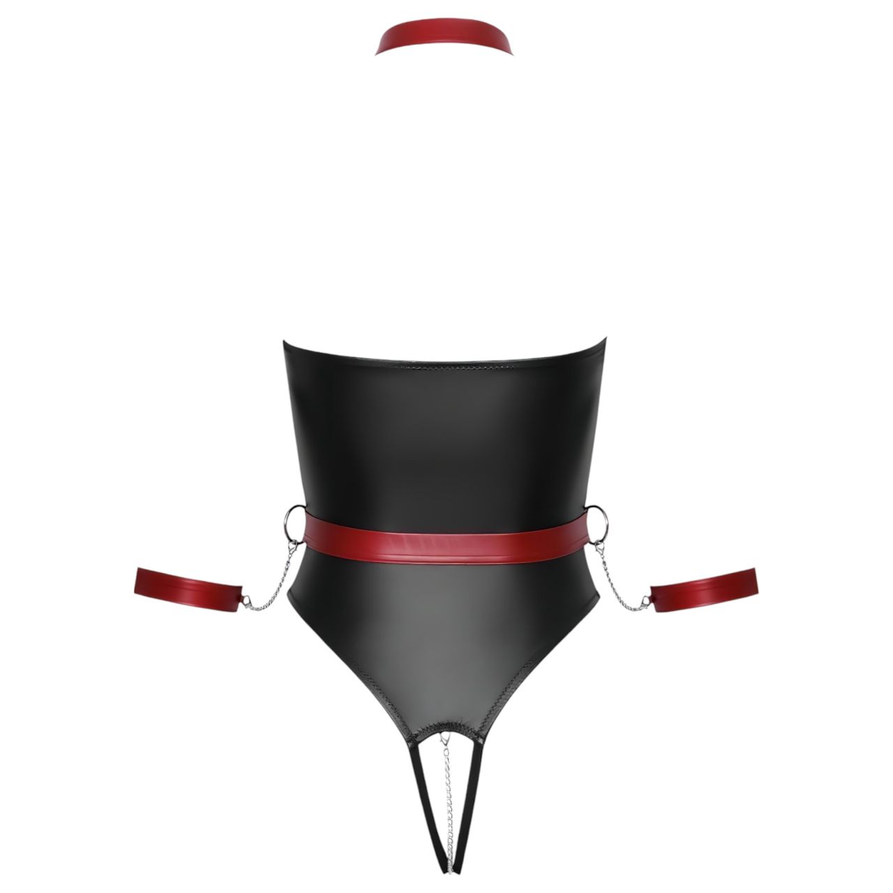 Cottelli Bondage - fényes body és kar bilincs (fekete) Cottelli Bondage - fényes body és kar bilincs (fekete)