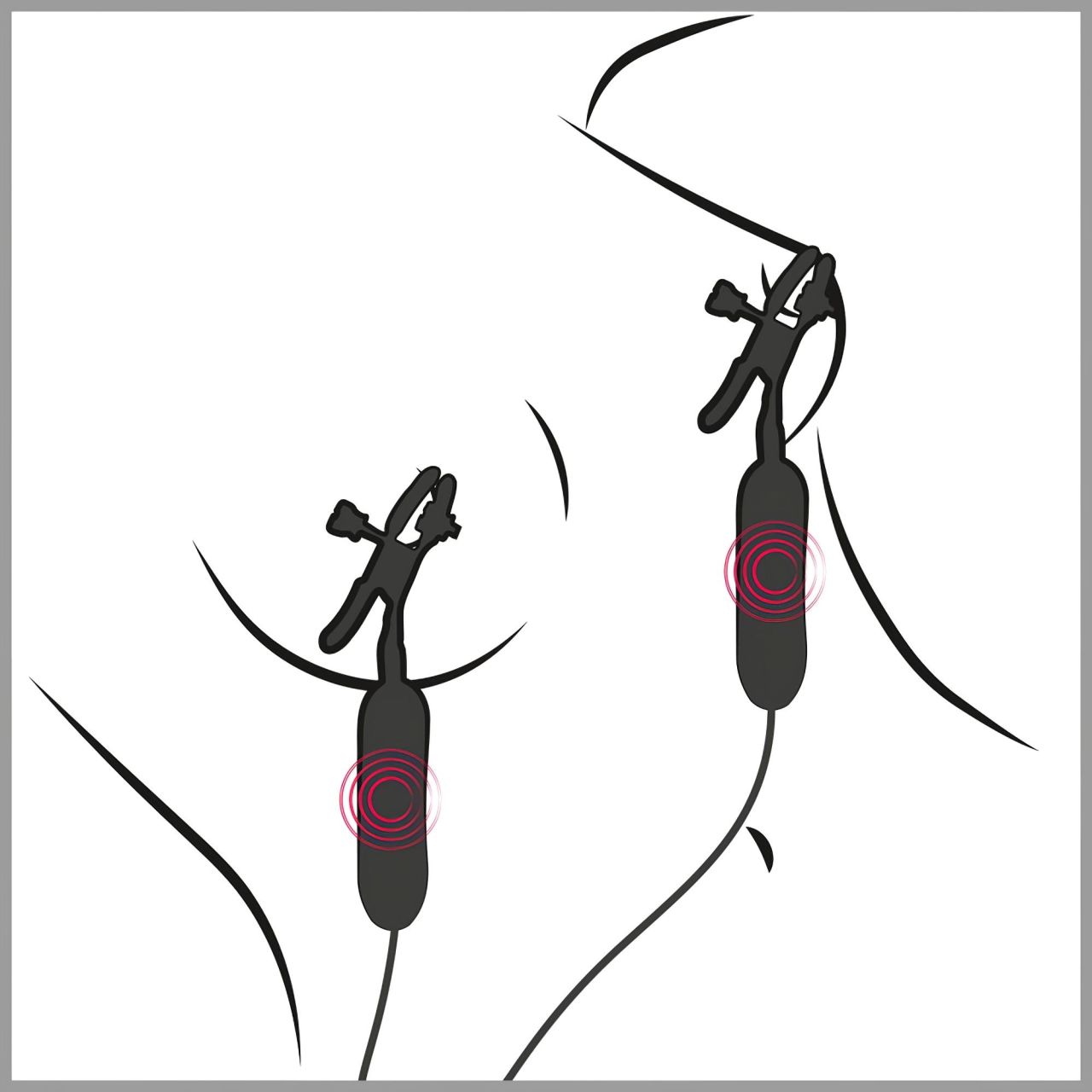 Fetish - rezgő mellbimbó csipesz (fekete) Fetish - rezgő mellbimbó csipesz (fekete)