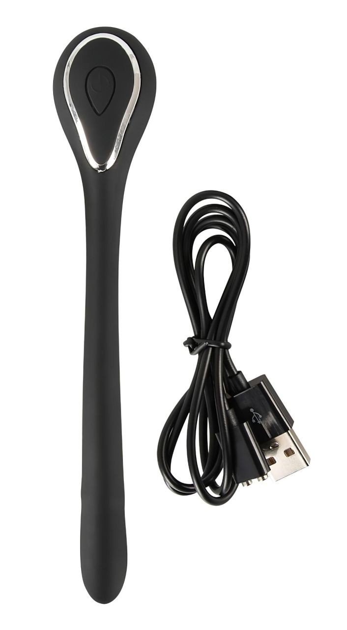 Penis Plug Dilator - akkus húgycső vibrátor (1,1cm) - fekete Penis Plug Dilator - akkus húgycső vibrátor (1,1cm) - fekete