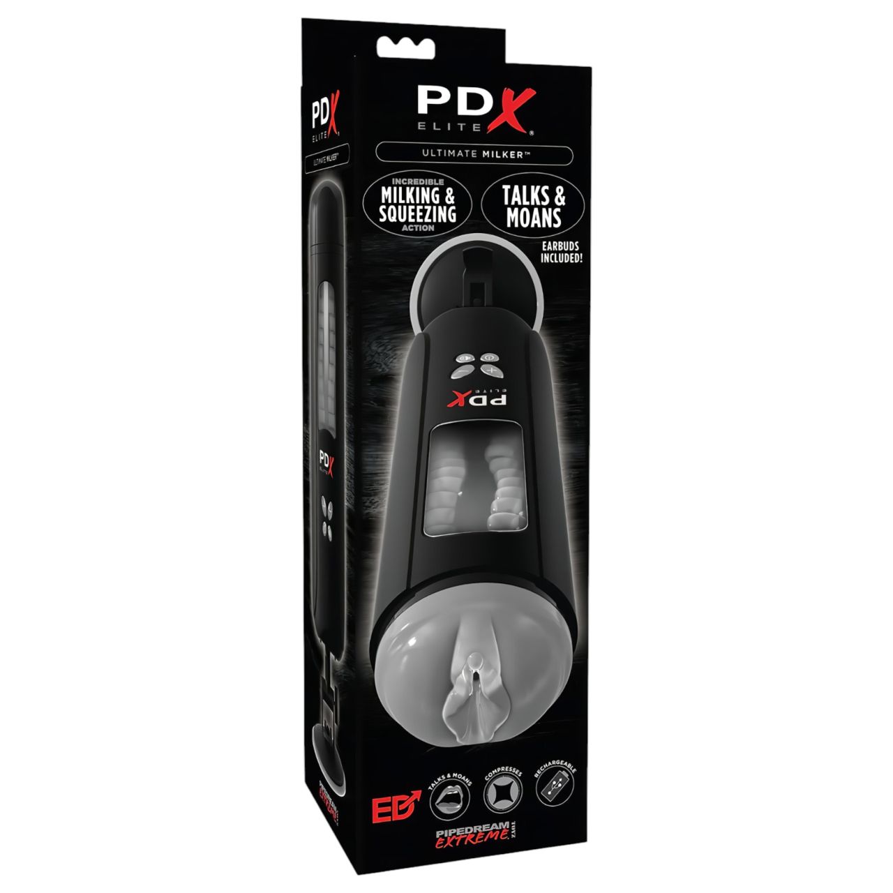 PDX Ultimate Milker - szívó - rezgő maszturbátor (fekete) PDX Ultimate Milker - szívó - rezgő maszturbátor (fekete)