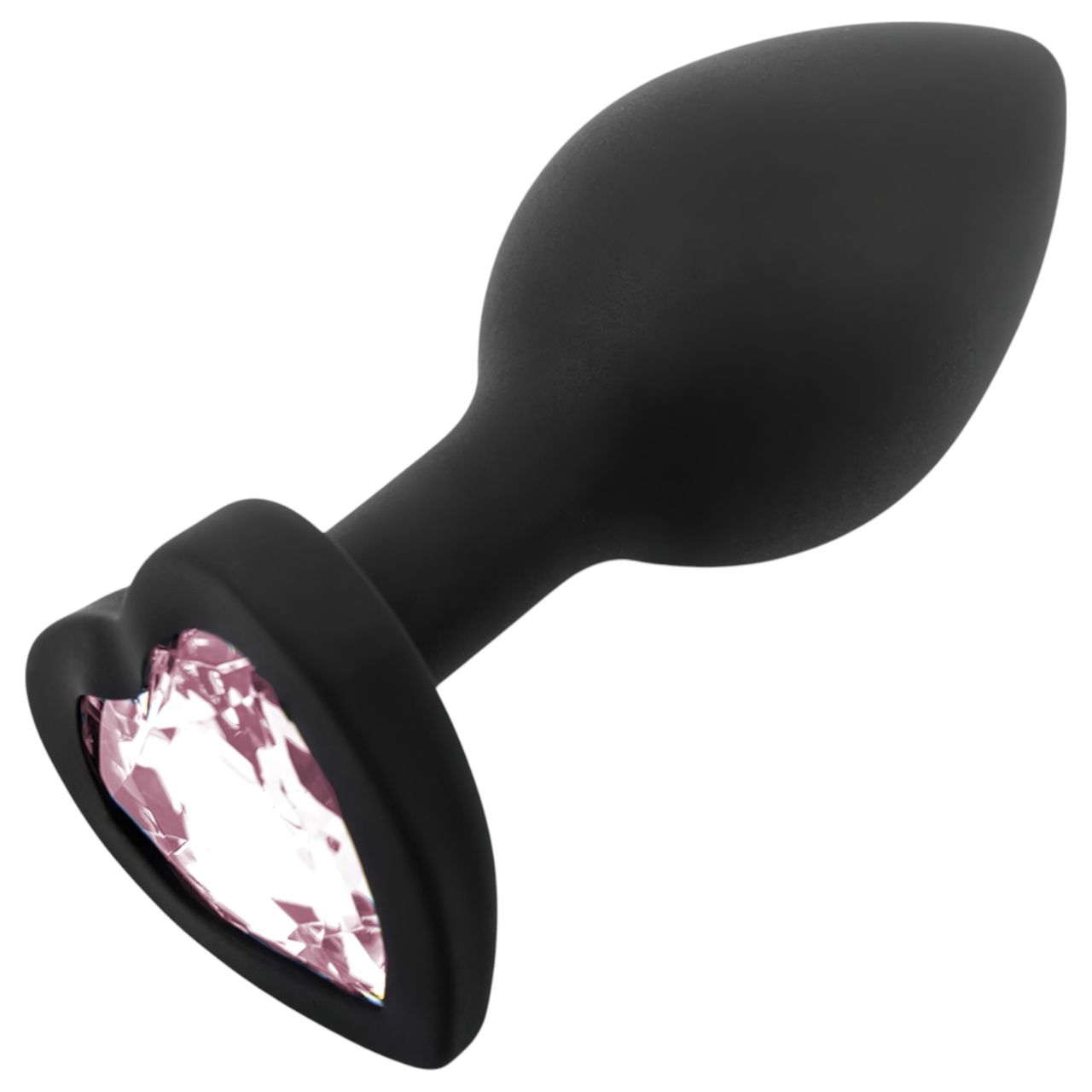 Sunfo - szilikon anál plug szív alakú kővel (fekete-pink) Sunfo - szilikon anál plug szív alakú kővel (fekete-pink)