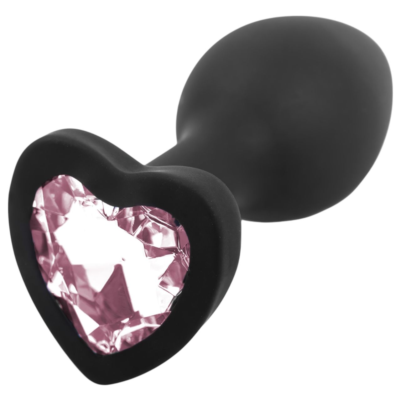 Sunfo - szilikon anál plug szív alakú kővel (fekete-pink) Sunfo - szilikon anál plug szív alakú kővel (fekete-pink)