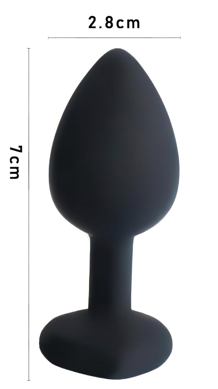 Sunfo - szilikon anál plug szíves piros kővel (fekete) Sunfo - szilikon anál plug szíves piros kővel (fekete)