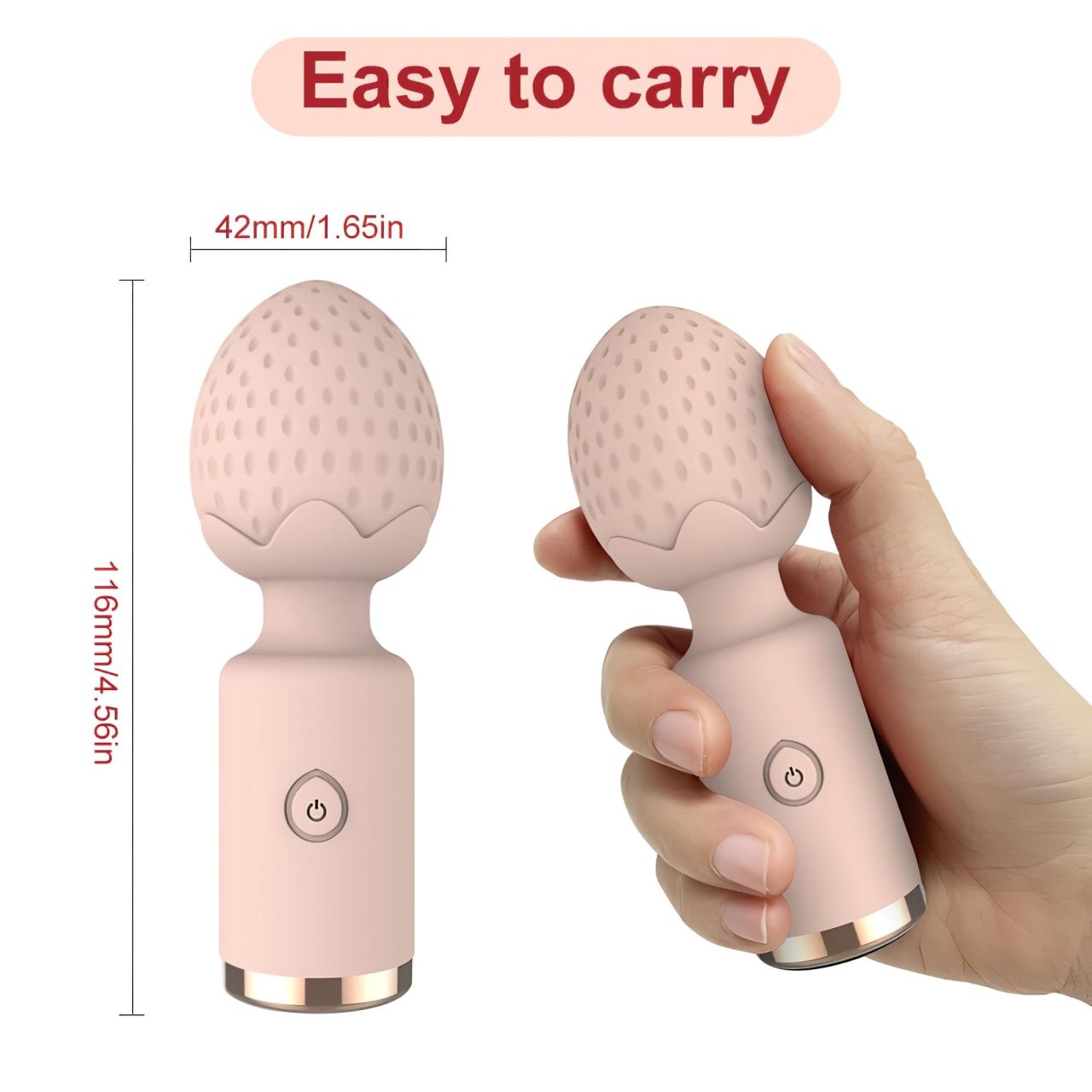 Sunfo Strawberry - vízálló mini masszírozó vibrátor (pink) Sunfo Strawberry - vízálló mini masszírozó vibrátor (pink)