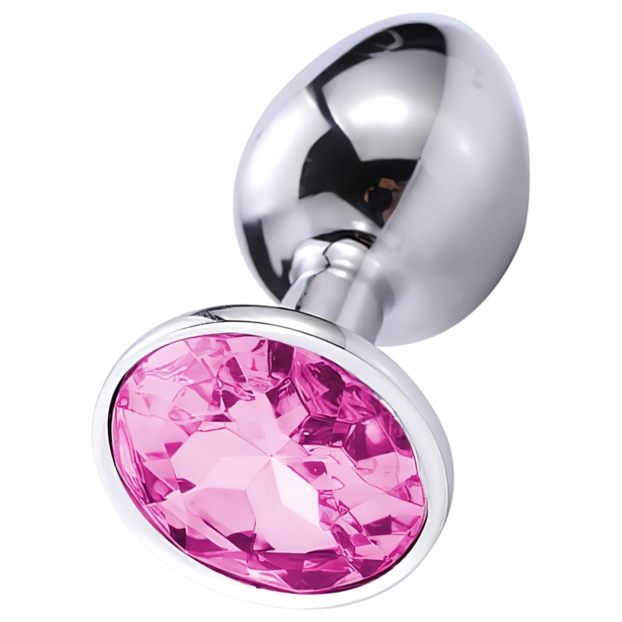 Sunfo - fém anál plug pink kővel (ezüst) Sunfo - fém anál plug pink kővel (ezüst)