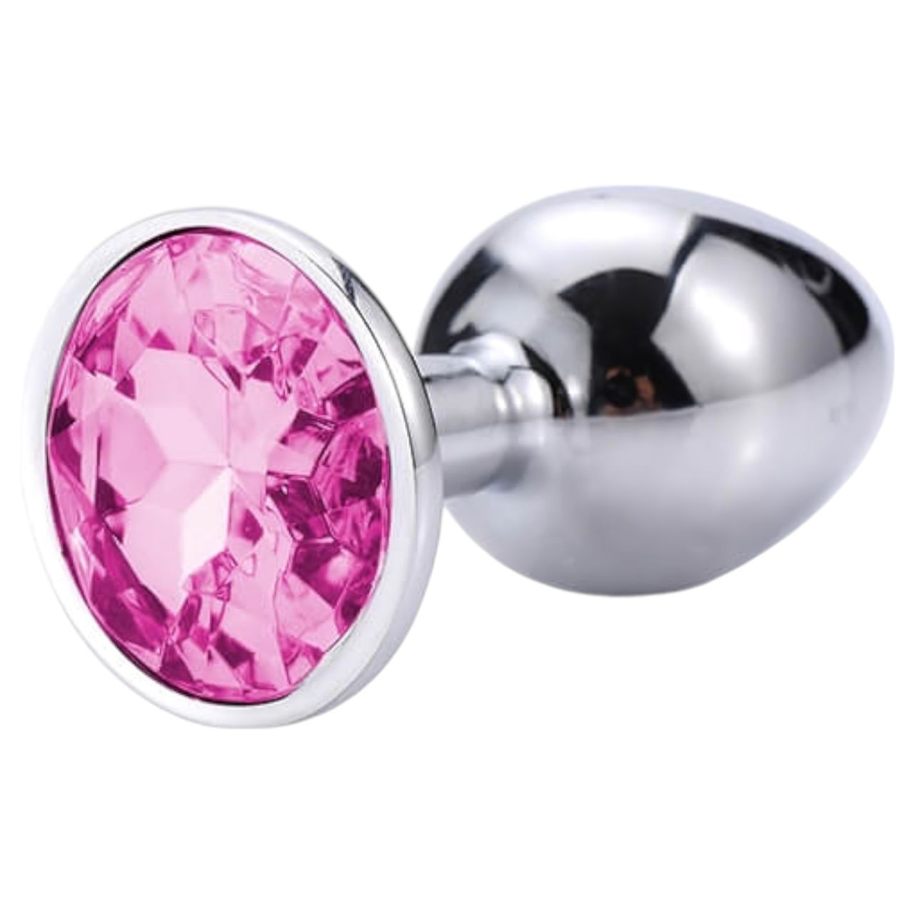 Sunfo - fém anál plug pink kővel (ezüst) Sunfo - fém anál plug pink kővel (ezüst)