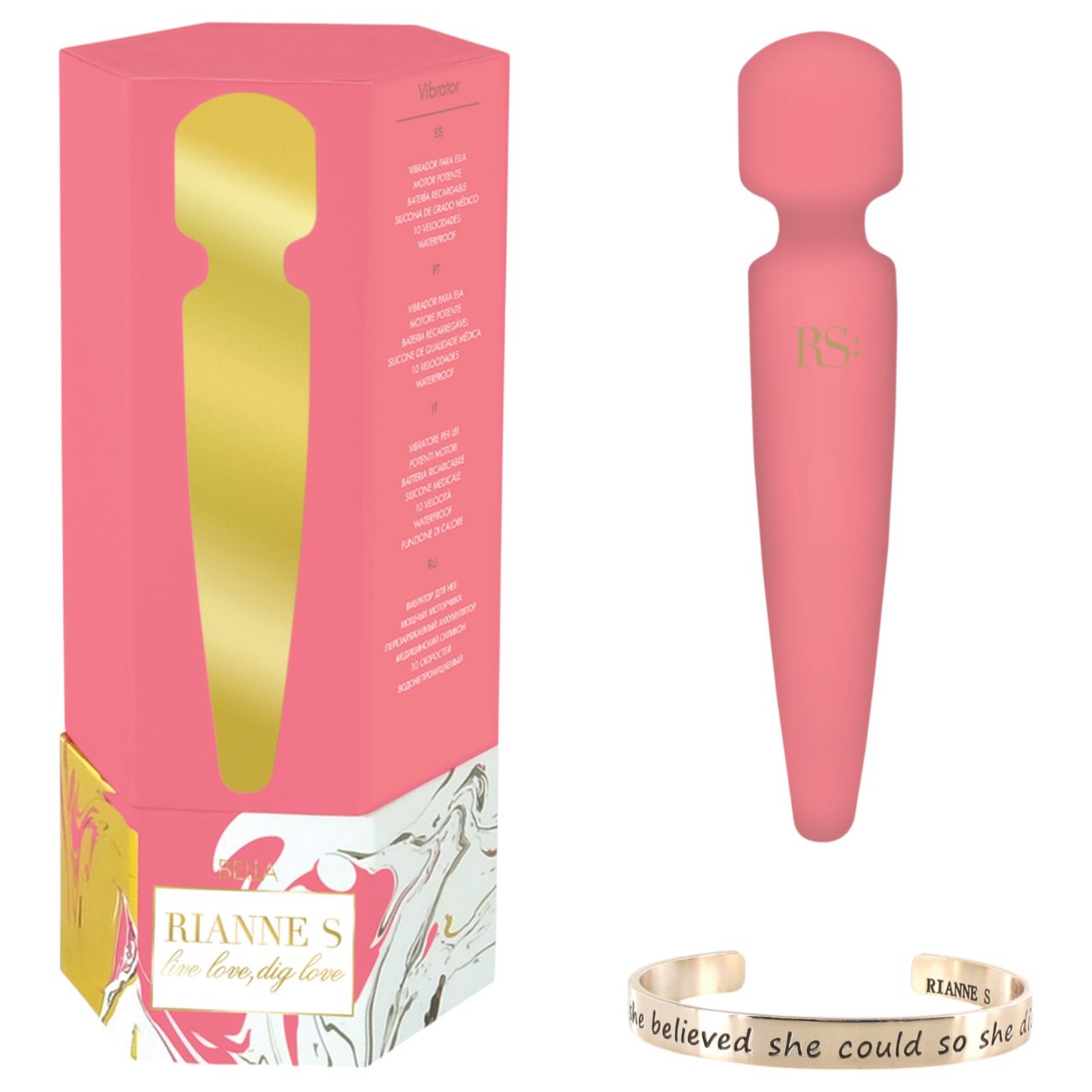 / Rianne Bella Wand - vízálló masszírozó vibrátor (korall) / Rianne Bella Wand - vízálló masszírozó vibrátor (korall)