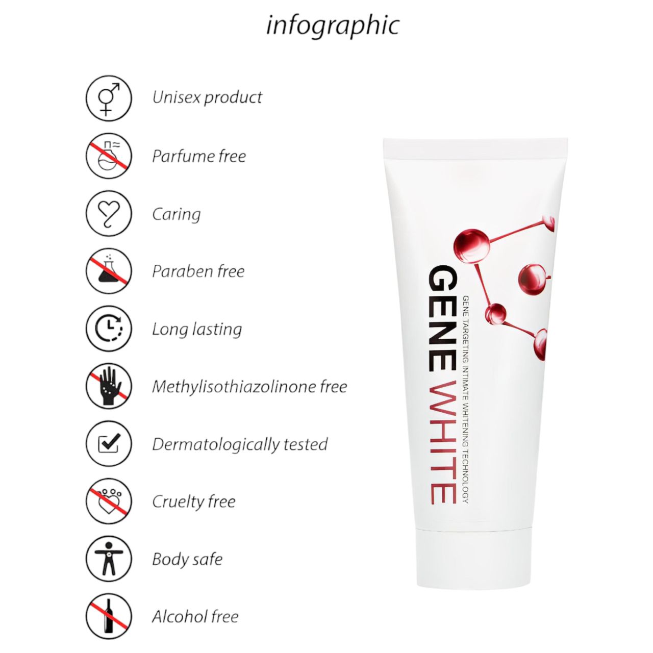 Pharmquests Gene White - bőrfehérítő krém (100ml) Pharmquests Gene White - bőrfehérítő krém (100ml)