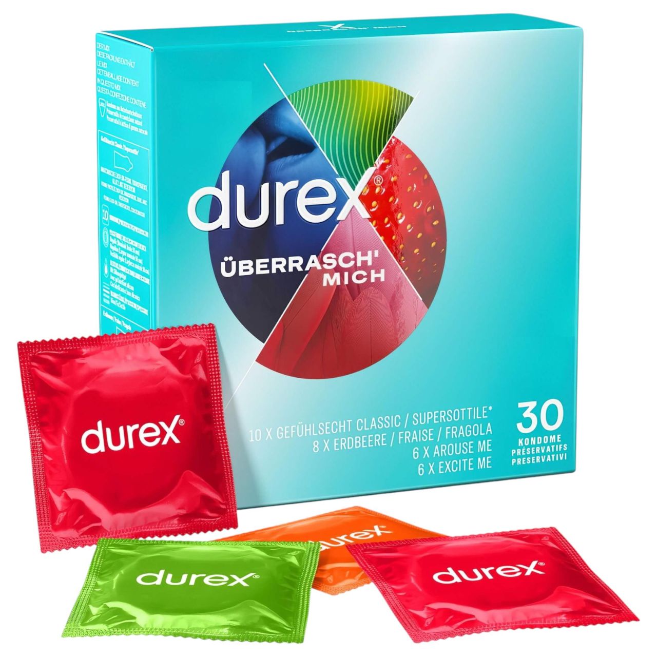 Durex - ízesített óvszer csomag (30db) Durex - ízesített óvszer csomag (30db)