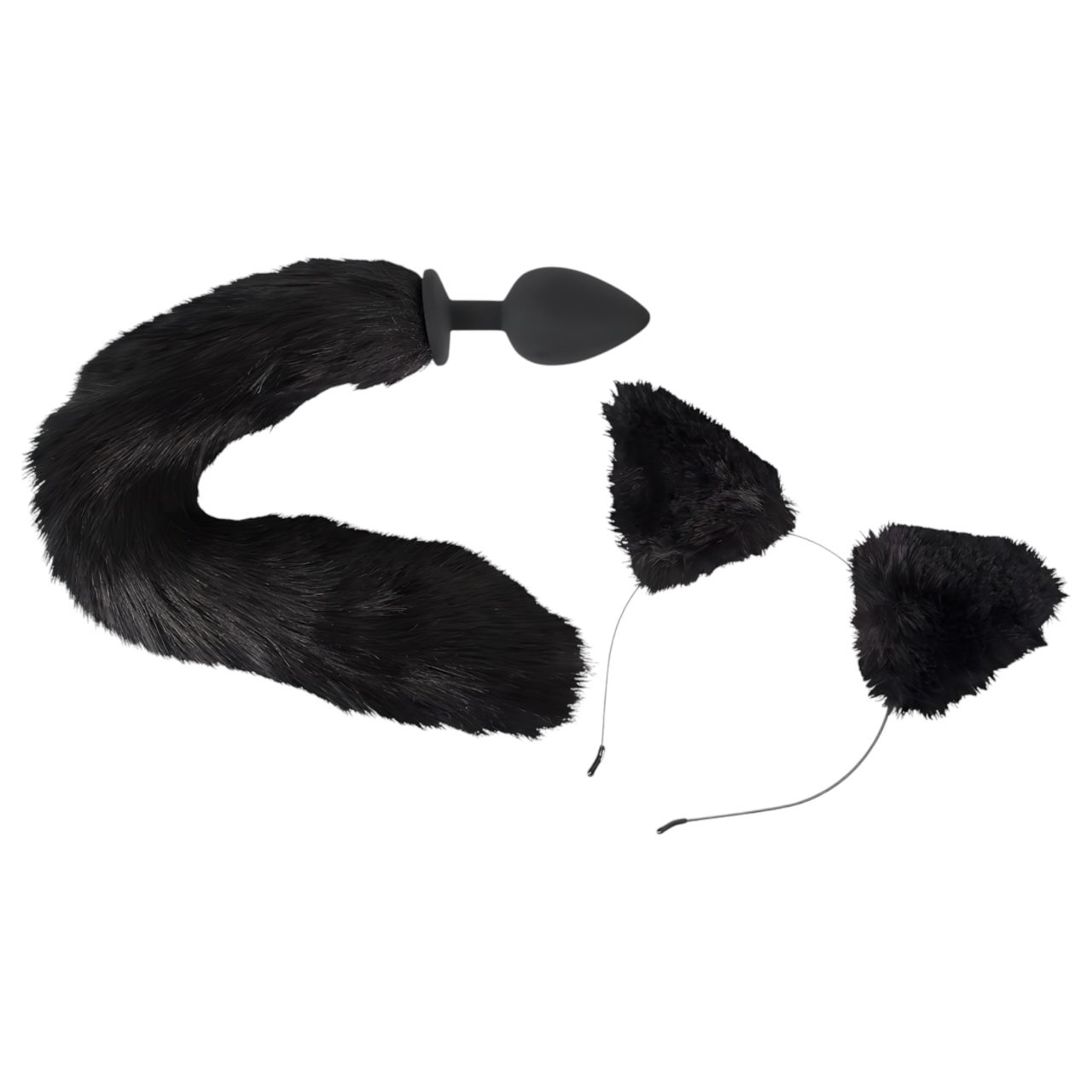 Bad Kitty - cicás anál plug szett - (fekete) Bad Kitty - cicás anál plug szett - (fekete)