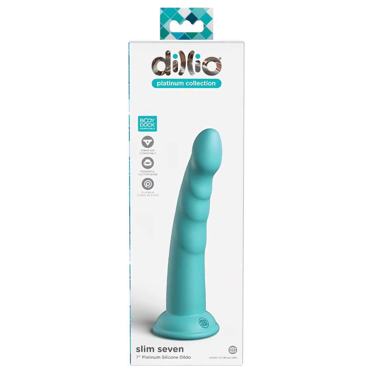 Dillio Slim Seven - tapadókorong stimuláló dildó (20cm) - türkiz Dillio Slim Seven - tapadókorong stimuláló dildó (20cm) - türkiz