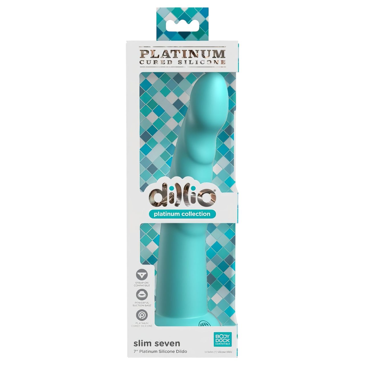 Dillio Slim Seven - tapadókorong stimuláló dildó (20cm) - türkiz Dillio Slim Seven - tapadókorong stimuláló dildó (20cm) - türkiz