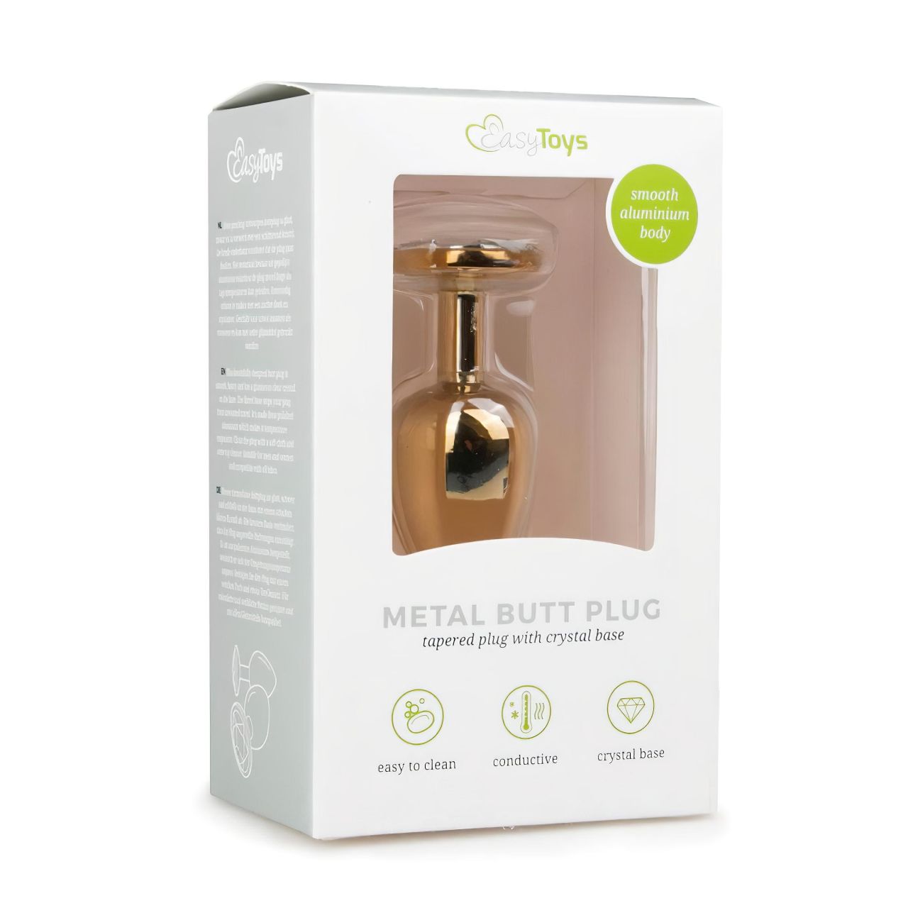 Easytoys Metal No.1 - fehér köves kúp anál plug - arany (2,5cm) Easytoys Metal No.1 - fehér köves kúp anál plug - arany (2,5cm)