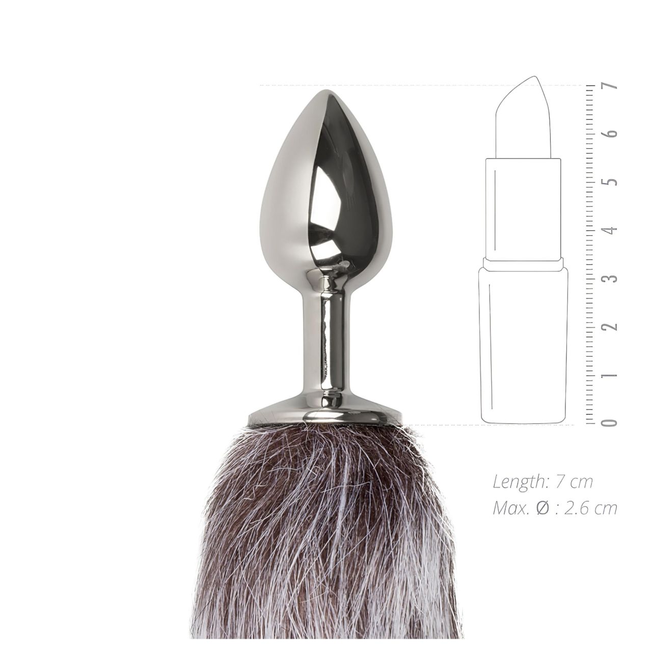 Easytoys Fox NO5 - fém anál plug rókafarokkal (ezüst-ezüst) Easytoys Fox NO5 - fém anál plug rókafarokkal (ezüst-ezüst)