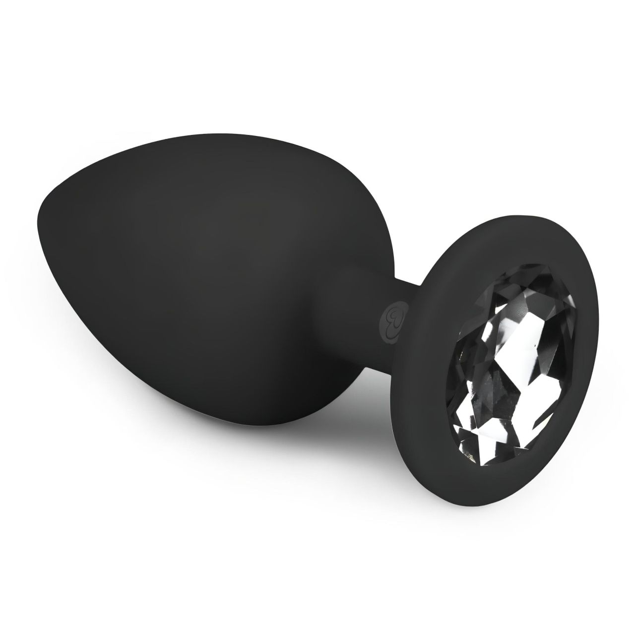 Easytoys Diamond - fehér köves anál plug (nagy) - fekete Easytoys Diamond - fehér köves anál plug (nagy) - fekete