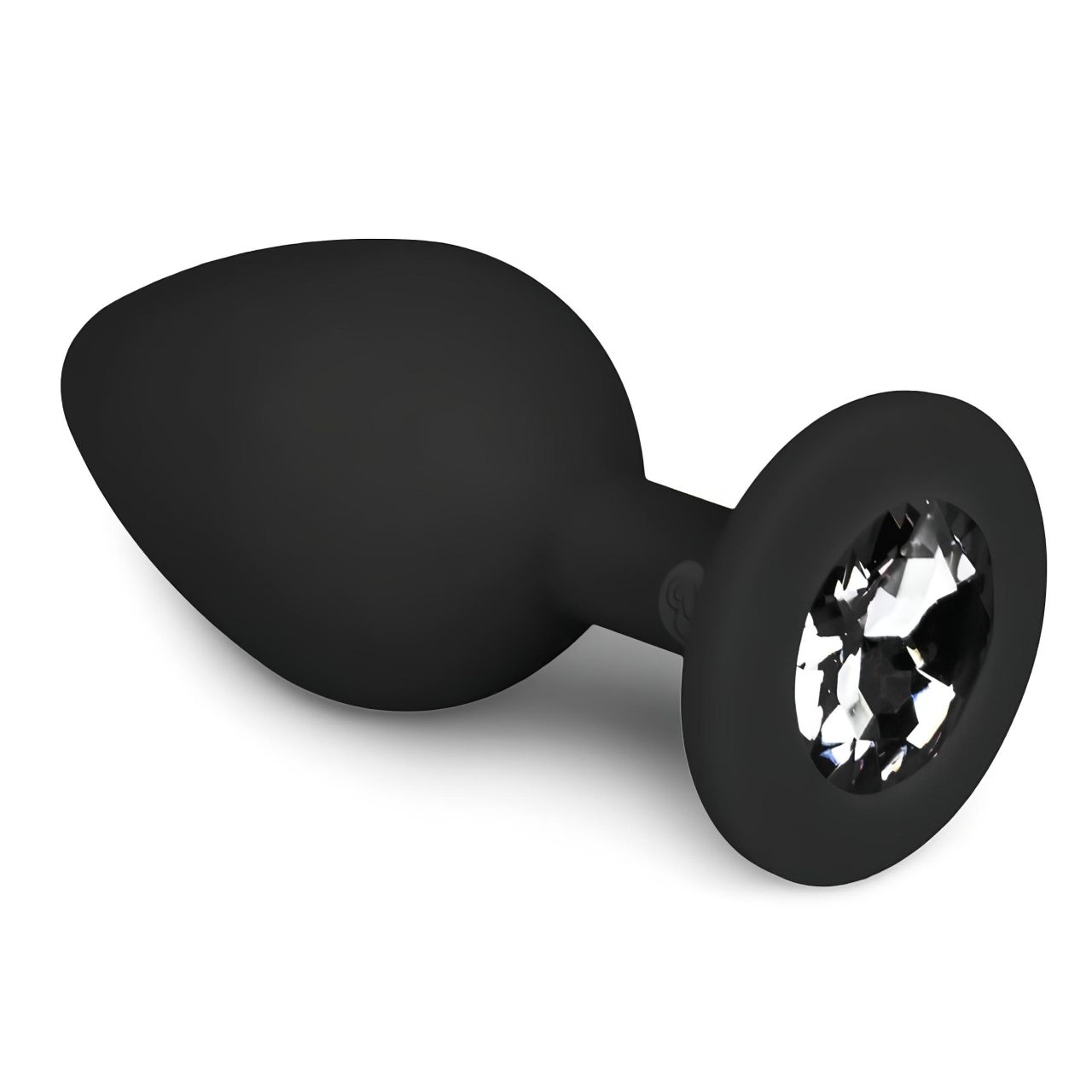 Easytoys Diamond - fehér köves anál plug (közepes) - fekete Easytoys Diamond - fehér köves anál plug (közepes) - fekete