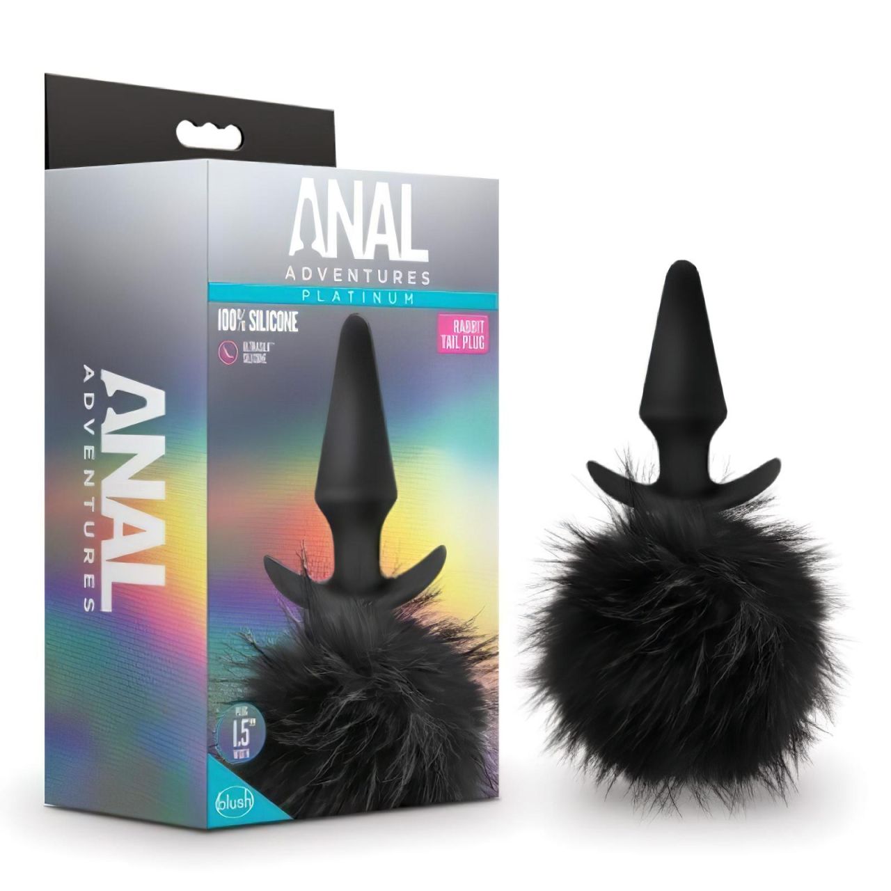 Anal Adventures Platinum - anál plug nyuszifarokkal (fekete) Anal Adventures Platinum - anál plug nyuszifarokkal (fekete)