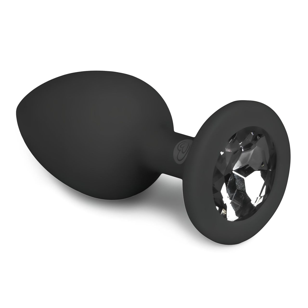Easytoys Diamond - fehér köves anál plug (kicsi) - fekete Easytoys Diamond - fehér köves anál plug (kicsi) - fekete