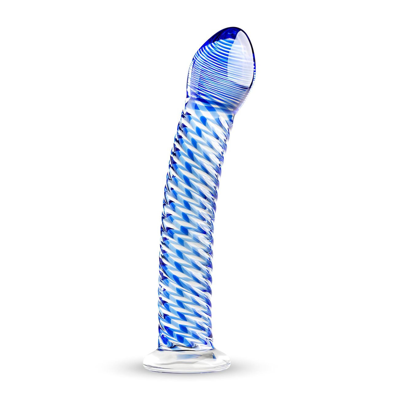 Gildo Glass No. 5 - spirál üveg dildó (átlátszó-kék) Gildo Glass No. 5 - spirál üveg dildó (átlátszó-kék)