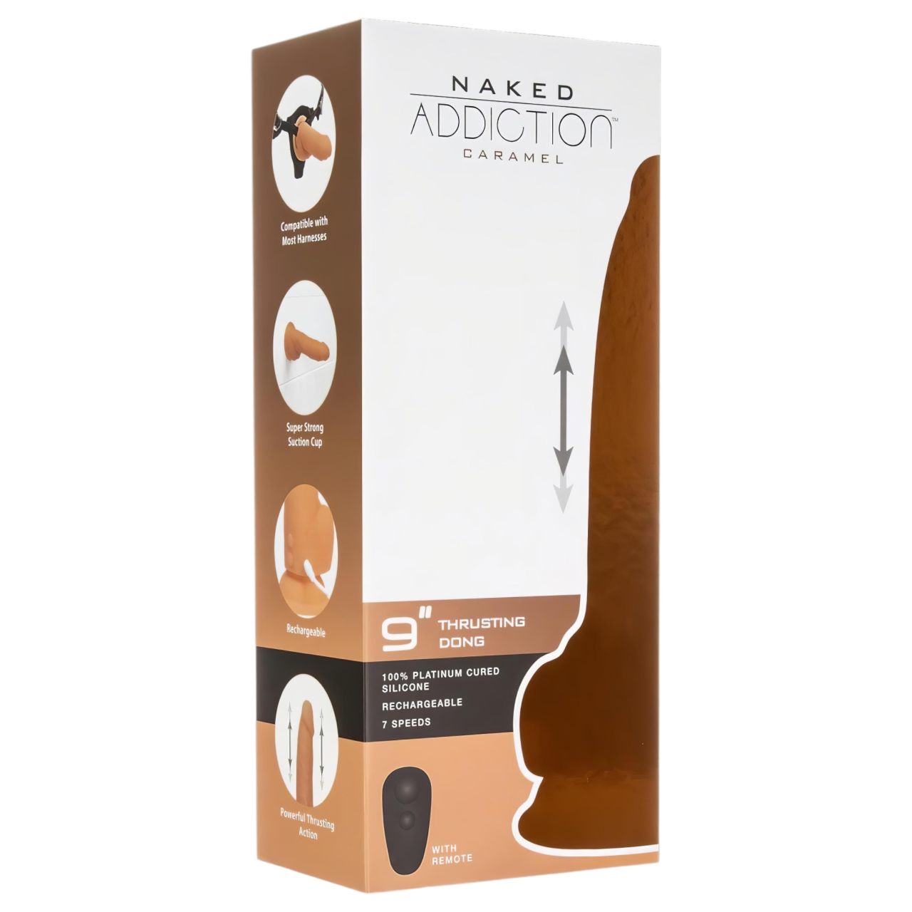 Naked Addiction Thrusting 9 - lökő vibrátor - sötét (23cm)