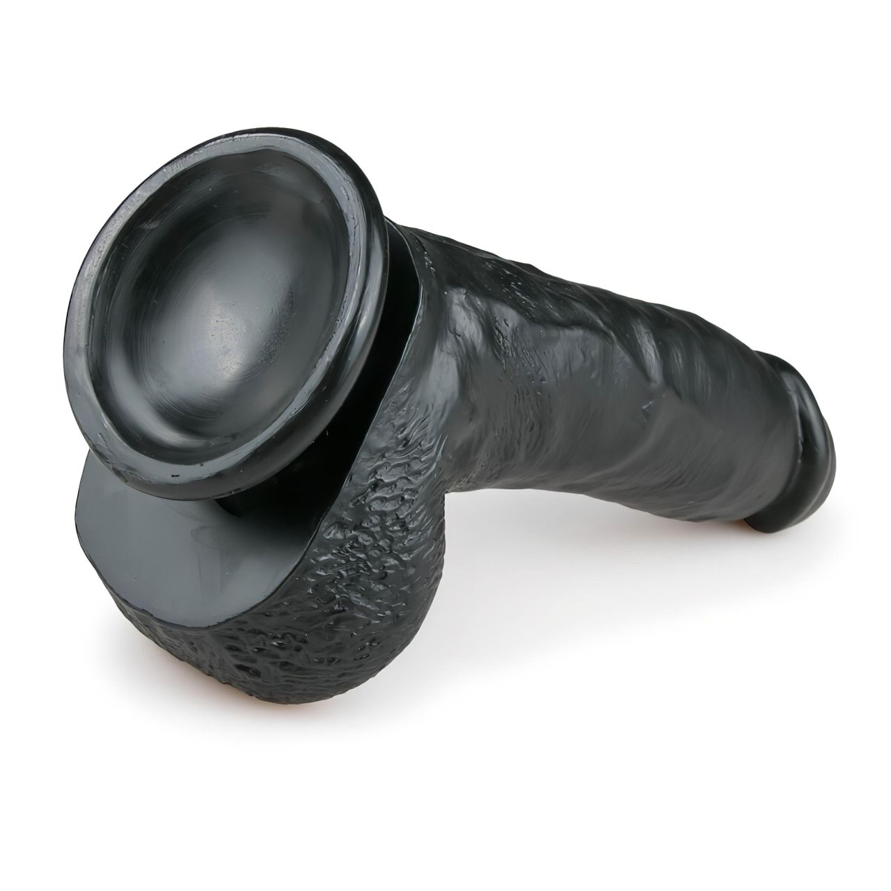 Easytoys - tapadókorongos, herés dildó (20cm) - fekete Easytoys - tapadókorongos, herés dildó (20cm) - fekete