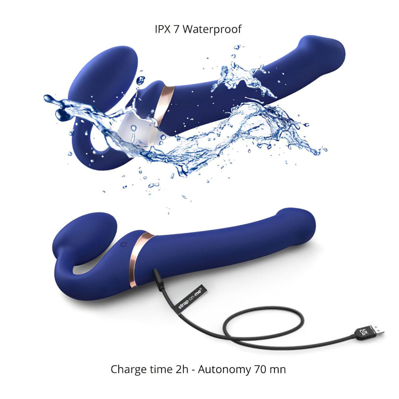 Strap-on-me M - felcsatolható, léghullámos vibrátor (kék) Strap-on-me M - felcsatolható, léghullámos vibrátor (kék)