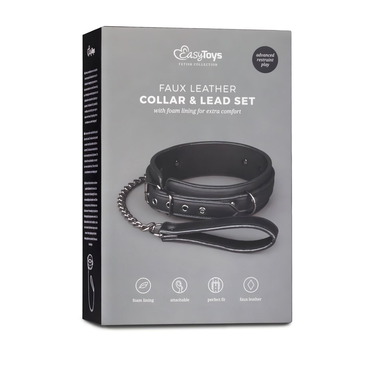 Easytoys - fétis nyakörv és póráz (fekete) Easytoys - fétis nyakörv és póráz (fekete)