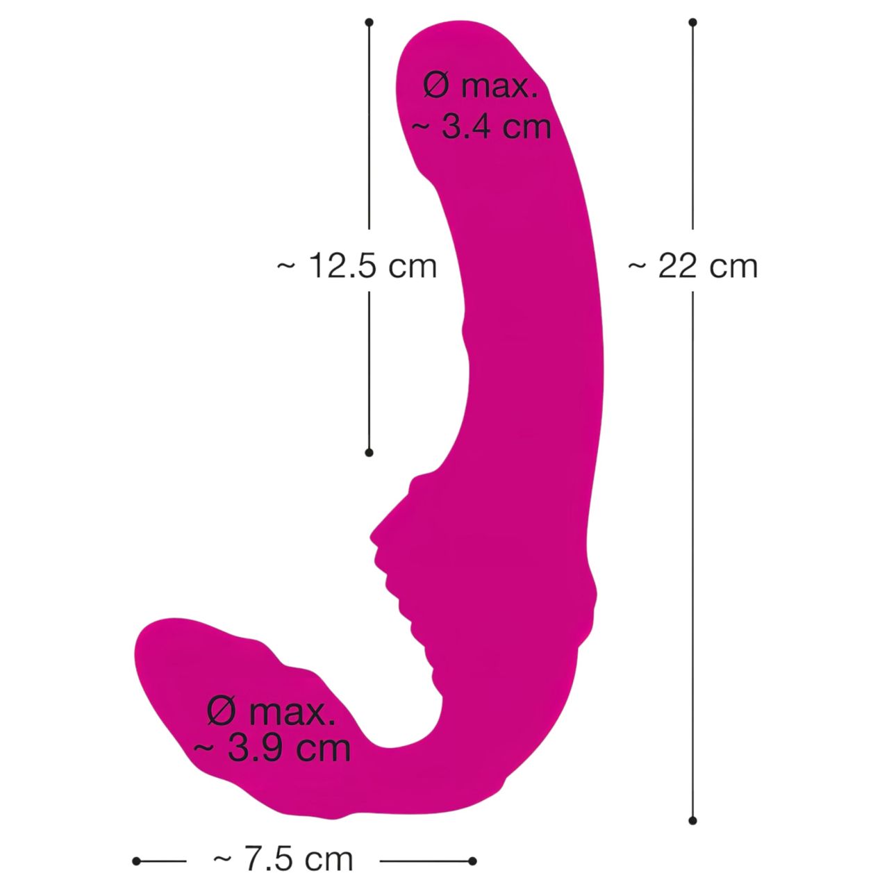 Strepless Strap-On - felcsatolható vibrátor (pink) Strepless Strap-On - felcsatolható vibrátor (pink)