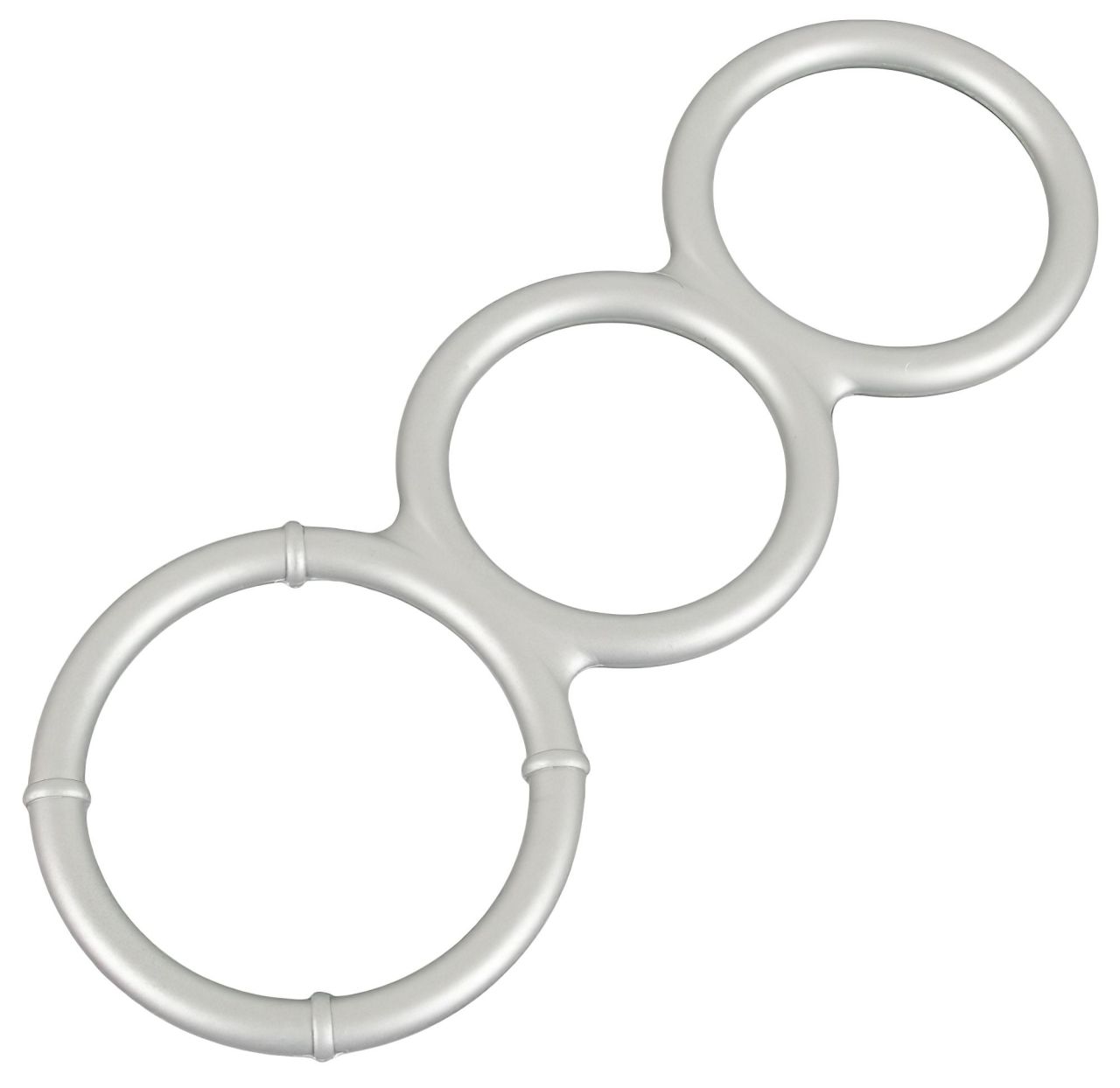 You2Toys - tripla szilikon pénisz- és heregyűrű (ezüst) You2Toys - tripla szilikon pénisz- és heregyűrű (ezüst)